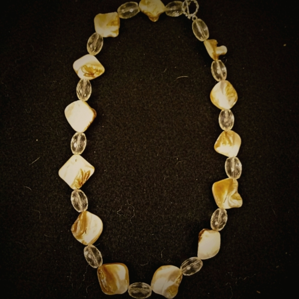 Artisan shell and bead necklace